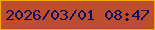 文字の大きさ：1、枠の色：f0aa03、背景の色：bc4d2d、文字の色：0b0c65 無料ブログパーツのブログ時計