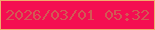 文字の大きさ：1、枠の色：f0ab6d、背景の色：f40e51、文字の色：d25954 無料ブログパーツのブログ時計