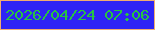 文字の大きさ：1、枠の色：f0ad71、背景の色：2e24f5、文字の色：28c342 無料ブログパーツのブログ時計