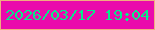 文字の大きさ：5、枠の色：f0ad80、背景の色：ea0bac、文字の色：05ea8b 無料ブログパーツのブログ時計
