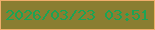 文字の大きさ：3、枠の色：f0ae6c、背景の色：8a7e31、文字の色：1ba455 無料ブログパーツのブログ時計