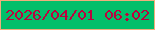 文字の大きさ：5、枠の色：f0ae7c、背景の色：02bf6a、文字の色：bc023f 無料ブログパーツのブログ時計