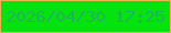 文字の大きさ：1、枠の色：f0af58、背景の色：04e30d、文字の色：22b257 無料ブログパーツのブログ時計
