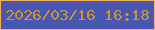 文字の大きさ：3、枠の色：f0af61、背景の色：4757b2、文字の色：c89732 無料ブログパーツのブログ時計