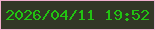 文字の大きさ：4、枠の色：f0afcd、背景の色：323726、文字の色：22c312 無料ブログパーツのブログ時計