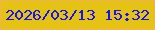 文字の大きさ：2、枠の色：f0b05d、背景の色：e5c312、文字の色：1711fb 無料ブログパーツのブログ時計