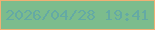 文字の大きさ：1、枠の色：f0b074、背景の色：7cbc8d、文字の色：64aaa4 無料ブログパーツのブログ時計