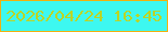 文字の大きさ：4、枠の色：f0b10f、背景の色：3df8f0、文字の色：bbd526 無料ブログパーツのブログ時計
