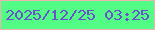 文字の大きさ：2、枠の色：f0b1b3、背景の色：53fc84、文字の色：6853cd 無料ブログパーツのブログ時計