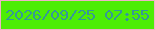 文字の大きさ：3、枠の色：f0b2c6、背景の色：4ded05、文字の色：359897 無料ブログパーツのブログ時計
