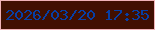 文字の大きさ：4、枠の色：f0b3b7、背景の色：411001、文字の色：073fa5 無料ブログパーツのブログ時計