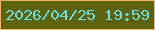 文字の大きさ：5、枠の色：f0b569、背景の色：5e6310、文字の色：69dede 無料ブログパーツのブログ時計