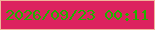 文字の大きさ：1、枠の色：f0b59b、背景の色：dc225f、文字の色：21b000 無料ブログパーツのブログ時計