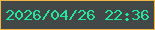 文字の大きさ：4、枠の色：f0b649、背景の色：424747、文字の色：25e69d 無料ブログパーツのブログ時計