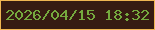 文字の大きさ：4、枠の色：f0b652、背景の色：371b12、文字の色：75a93e 無料ブログパーツのブログ時計