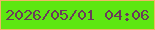 文字の大きさ：1、枠の色：f0b765、背景の色：5de711、文字の色：6a3b5a 無料ブログパーツのブログ時計