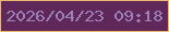文字の大きさ：3、枠の色：f0b773、背景の色：602859、文字の色：9d81bc 無料ブログパーツのブログ時計