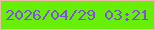 文字の大きさ：4、枠の色：f0b9b0、背景の色：67f006、文字の色：8050e4 無料ブログパーツのブログ時計