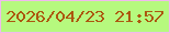 文字の大きさ：1、枠の色：f0b9ed、背景の色：b6f97e、文字の色：ac570f 無料ブログパーツのブログ時計