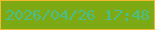文字の大きさ：4、枠の色：f0ba2f、背景の色：7da914、文字の色：49be8c 無料ブログパーツのブログ時計
