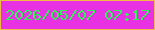 文字の大きさ：5、枠の色：f0ba45、背景の色：e931e4、文字の色：2df455 無料ブログパーツのブログ時計