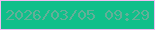 文字の大きさ：3、枠の色：f0bdf2、背景の色：10bf8a、文字の色：63af98 無料ブログパーツのブログ時計