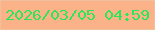 文字の大きさ：4、枠の色：f0bf9c、背景の色：fbb289、文字の色：2be657 無料ブログパーツのブログ時計