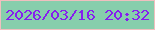文字の大きさ：2、枠の色：f0bfbf、背景の色：87ceac、文字の色：861eee 無料ブログパーツのブログ時計