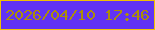 文字の大きさ：3、枠の色：f0c202、背景の色：6133f4、文字の色：ac8e08 無料ブログパーツのブログ時計