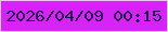文字の大きさ：3、枠の色：f0c2f1、背景の色：d723f8、文字の色：1f1446 無料ブログパーツのブログ時計
