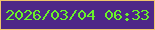 文字の大きさ：4、枠の色：f0c36c、背景の色：4e2687、文字の色：69f229 無料ブログパーツのブログ時計
