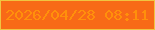 文字の大きさ：5、枠の色：f0c441、背景の色：f86a17、文字の色：ff900b 無料ブログパーツのブログ時計
