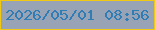 文字の大きさ：5、枠の色：f0c915、背景の色：99a3b6、文字の色：307db5 無料ブログパーツのブログ時計
