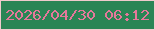 文字の大きさ：2、枠の色：f0cbcd、背景の色：2a8555、文字の色：e5789b 無料ブログパーツのブログ時計