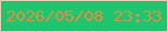 文字の大きさ：4、枠の色：f0ccb2、背景の色：1bc66f、文字の色：e88c43 無料ブログパーツのブログ時計