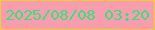 文字の大きさ：1、枠の色：f0cf2a、背景の色：f79daf、文字の色：30e575 無料ブログパーツのブログ時計