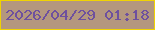 文字の大きさ：4、枠の色：f0d303、背景の色：b4977e、文字の色：6e509e 無料ブログパーツのブログ時計
