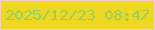 文字の大きさ：2、枠の色：f0d3d0、背景の色：efd824、文字の色：97cf59 無料ブログパーツのブログ時計