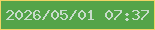 文字の大きさ：5、枠の色：f0d465、背景の色：54a449、文字の色：c8dccb 無料ブログパーツのブログ時計