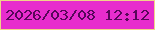 文字の大きさ：3、枠の色：f0d489、背景の色：e72dcd、文字の色：57075a 無料ブログパーツのブログ時計