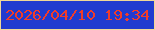 文字の大きさ：5、枠の色：f0d897、背景の色：213bcf、文字の色：f23c2a 無料ブログパーツのブログ時計