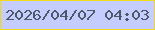 文字の大きさ：3、枠の色：f0d919、背景の色：c5cdff、文字の色：4d5966 無料ブログパーツのブログ時計
