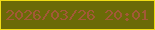 文字の大きさ：2、枠の色：f0dc17、背景の色：6b6a07、文字の色：a25937 無料ブログパーツのブログ時計