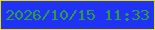 文字の大きさ：5、枠の色：f0dd00、背景の色：2132f7、文字の色：309e40 無料ブログパーツのブログ時計