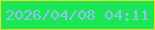 文字の大きさ：5、枠の色：f0de23、背景の色：1ae656、文字の色：8fc5f4 無料ブログパーツのブログ時計