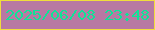 文字の大きさ：5、枠の色：f0de3c、背景の色：b879a3、文字の色：0fe397 無料ブログパーツのブログ時計