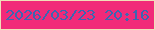 文字の大きさ：5、枠の色：f0deb9、背景の色：f12a79、文字の色：3d66b1 無料ブログパーツのブログ時計