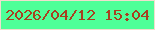 文字の大きさ：5、枠の色：f0decd、背景の色：4eff98、文字の色：a84020 無料ブログパーツのブログ時計