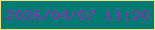 文字の大きさ：4、枠の色：f0e187、背景の色：007a73、文字の色：8536af 無料ブログパーツのブログ時計