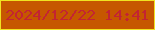 文字の大きさ：3、枠の色：f0e322、背景の色：c65700、文字の色：c32432 無料ブログパーツのブログ時計